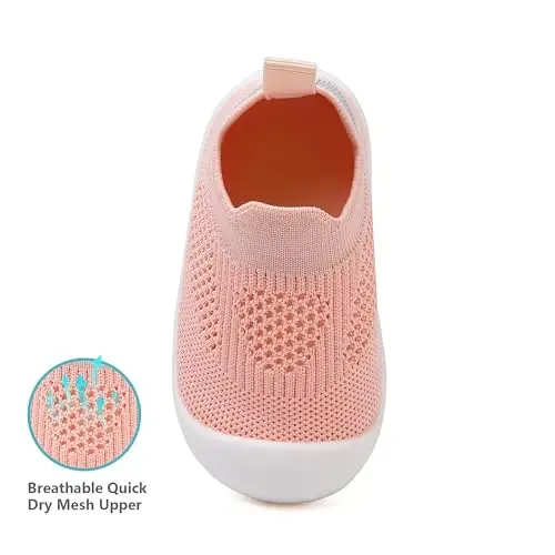 Baby First Walking Shoes Toddler Infant Boys Girls Baby Sneakers Breathable Non-Slip Indoor Floor Baby Sock Slipper with Soft Sole Cotton Mesh - 4