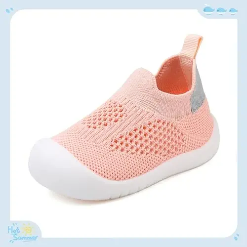 Baby First Walking Shoes Toddler Infant Boys Girls Baby Sneakers Breathable Non-Slip Indoor Floor Baby Sock Slipper with Soft Sole Cotton Mesh - BABY (1)