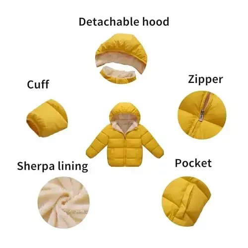 Toddler Baby Hooded Down Jacket Boys Girls Kids Thicken Warm Winter Coat Outerwear 1-7t - 4