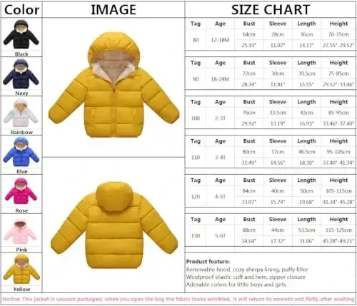 Toddler Baby Hooded Down Jacket Boys Girls Kids Thicken Warm Winter Coat Outerwear 1-7t - 6