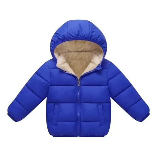 Toddler Baby Hooded Down Jacket Boys Girls Kids Thicken Warm Winter Coat Outerwear 1-7t 