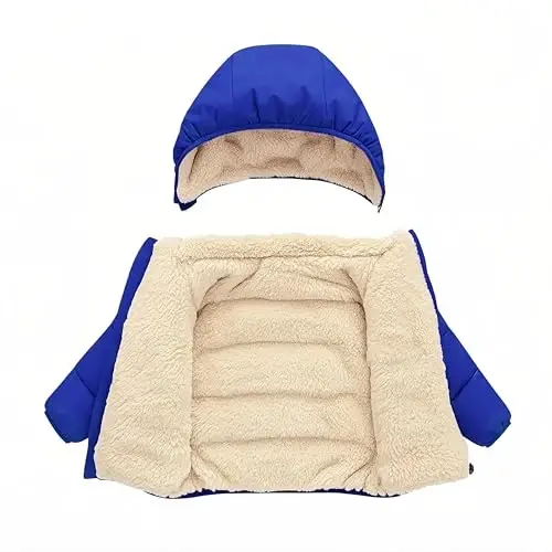 Toddler Baby Hooded Down Jacket Boys Girls Kids Thicken Warm Winter Coat Outerwear 1-7t - 3