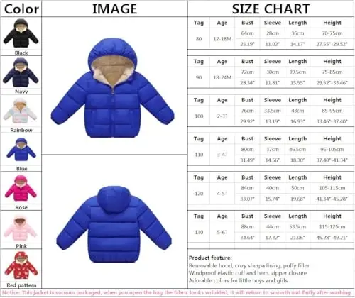 Toddler Baby Hooded Down Jacket Boys Girls Kids Thicken Warm Winter Coat Outerwear 1-7t - 6