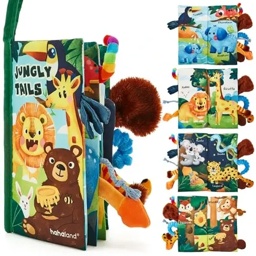 hahaland Baby Books 0-6 Months,Infant Tummy Time Toy Sensory Toys 6 to 12 Months Touch Feel Book Travel Toy Gifts for Boy Girl 0-3 Month Baby Shower Birthday Easter Basket Stuffers (Single) - 5