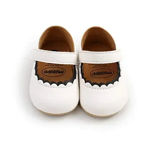 Baby Girls Mary Jane Flats Shoes with Non-Slip Soft Sole Toddler First Walkers Newborn Princess Dress Shoes - 5