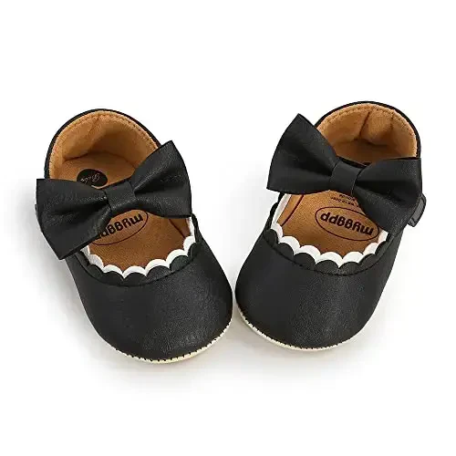 Baby Girls Mary Jane Flats Shoes with Non-Slip Soft Sole Toddler First Walkers Newborn Princess Dress Shoes - 5