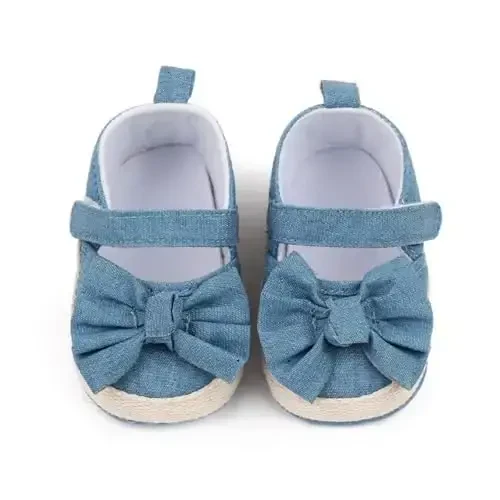Baby Girls Mary Jane Flats Shoes with Non-Slip Soft Sole Toddler First Walkers Newborn Princess Dress Shoes - 5