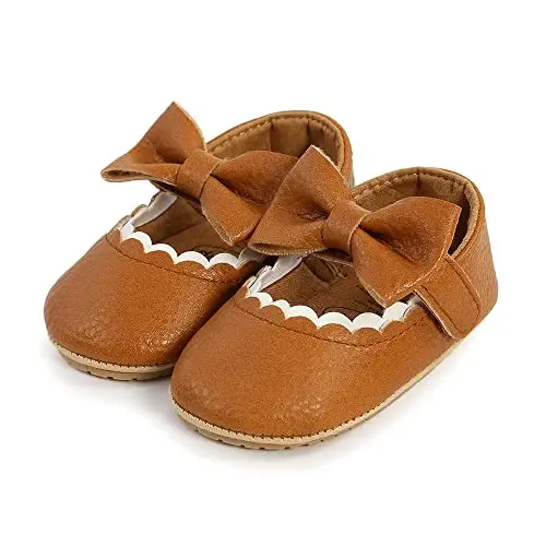 Baby Girls Mary Jane Flats Shoes with Non-Slip Soft Sole Toddler First Walkers Newborn Princess Dress Shoes - 3