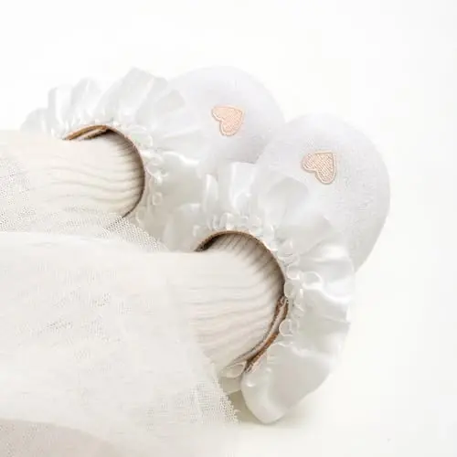 Baby Girls Mary Jane Flats Shoes with Non-Slip Soft Sole Toddler First Walkers Newborn Princess Dress Shoes - 6