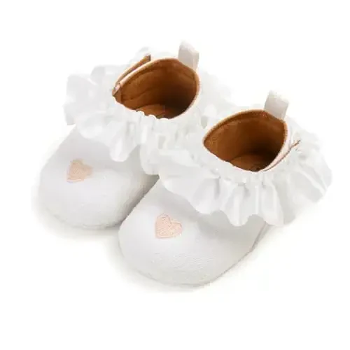 Baby Girls Mary Jane Flats Shoes with Non-Slip Soft Sole Toddler First Walkers Newborn Princess Dress Shoes - 5