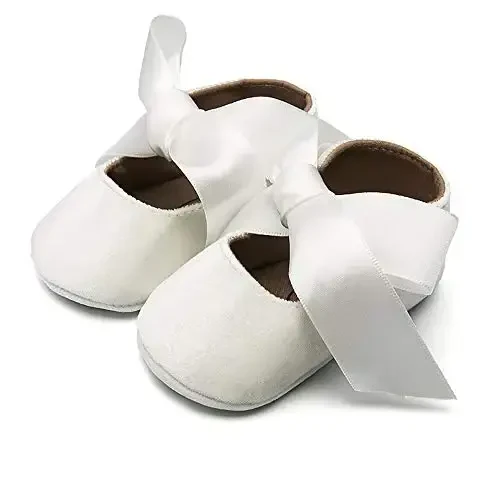 Baby Girls Mary Jane Flats Anti-Slip Rubber Sole Bow Toddler Princess Dress Shoes - 5