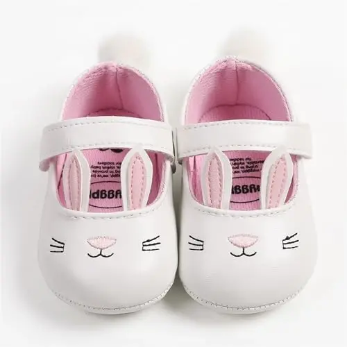 Baby Girls Mary Jane Flats Anti-Slip Rubber Sole Bow Toddler Princess Dress Shoes - 3