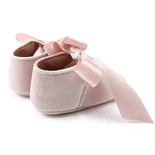 Baby Girls Mary Jane Flats Anti-Slip Rubber Sole Bow Toddler Princess Dress Shoes - 5