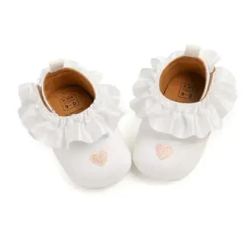 Baby Girls Mary Jane Flats Anti-Slip Rubber Sole Bow Toddler Princess Dress Shoes 