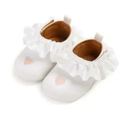 Baby Girls Mary Jane Flats Anti-Slip Rubber Sole Bow Toddler Princess Dress Shoes - 6