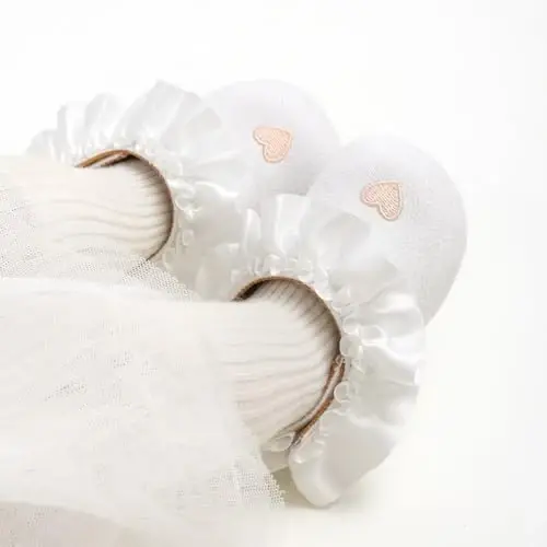 Baby Girls Mary Jane Flats Anti-Slip Rubber Sole Bow Toddler Princess Dress Shoes - 3