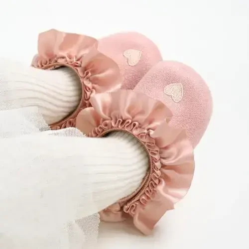 Baby Girls Mary Jane Flats Anti-Slip Rubber Sole Bow Toddler Princess Dress Shoes - 3