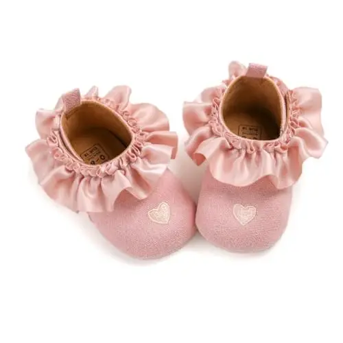 Baby Girls Mary Jane Flats Anti-Slip Rubber Sole Bow Toddler Princess Dress Shoes - 1