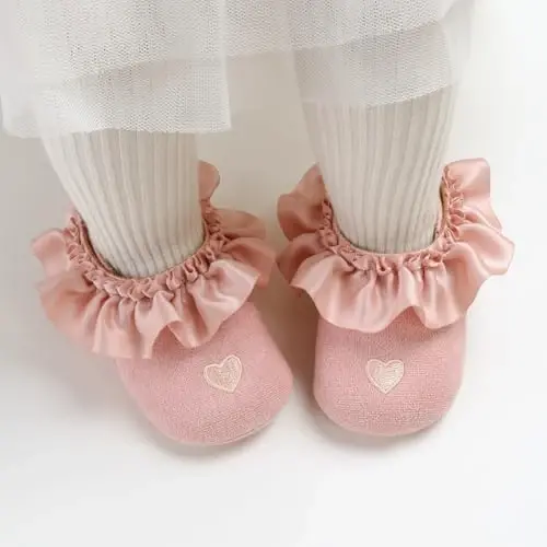 Baby Girls Mary Jane Flats Anti-Slip Rubber Sole Bow Toddler Princess Dress Shoes - 2