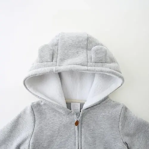 Baby Girls Boys Warm Adorable Hooded Zip Coat for Fall Spring Outerwear 3-24M Kids Jacket - 2