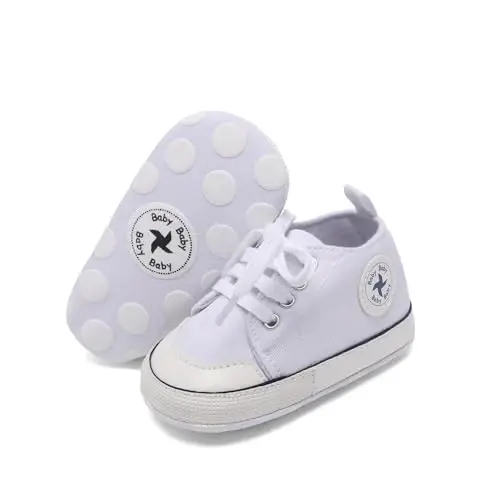 Baby Girls Boys Shoes Soft Anti-Slip Sole Newborn First Walkers High Top Canvas Denim Unisex Infant Sneaker 