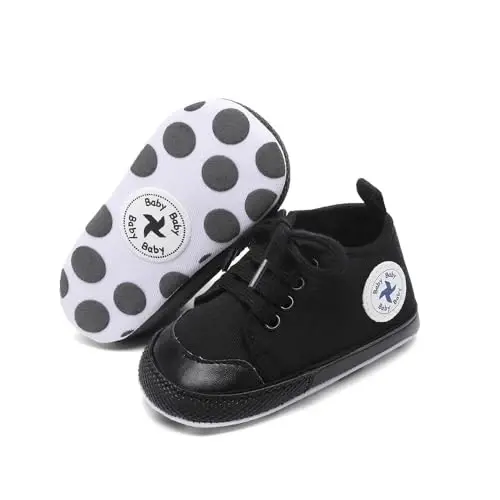 Baby Girls Boys Shoes Soft Anti-Slip Sole Newborn First Walkers High Top Canvas Denim Unisex Infant Sneaker 