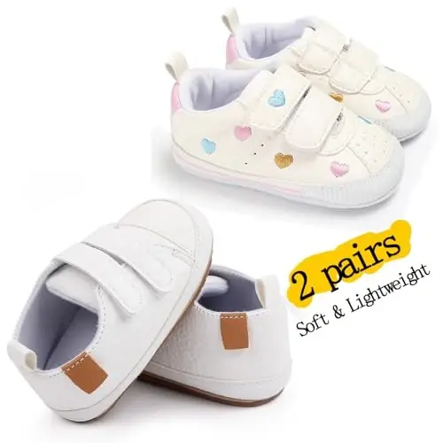Baby Girls Boys Shoes Soft Anti-Slip Sole Newborn First Walkers High Top Canvas Denim Unisex Infant Sneaker - 4