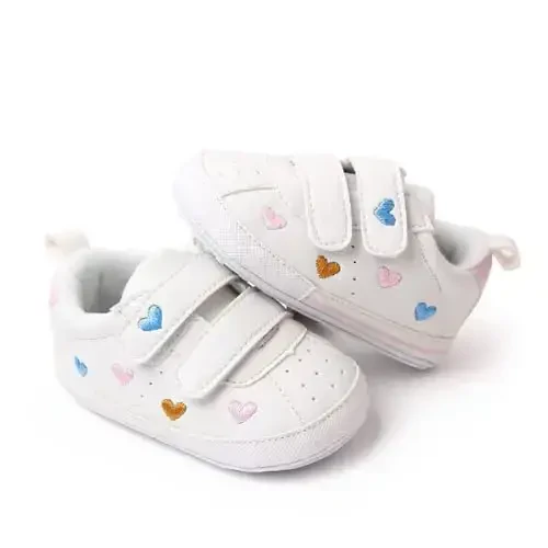 Baby Girls Boys Shoes Soft Anti-Slip Sole Newborn First Walkers High Top Canvas Denim Unisex Infant Sneaker - BABY (1)