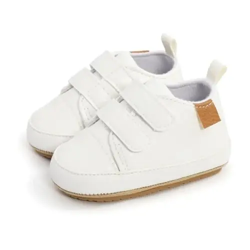 Baby Girls Boys Shoes Soft Anti-Slip Sole Newborn First Walkers High Top Canvas Denim Unisex Infant Sneaker - 3