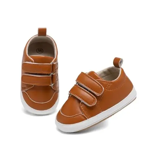 Baby Girls Boys Shoes Soft Anti-Slip Sole Newborn First Walkers High Top Canvas Denim Unisex Infant Sneaker - 5