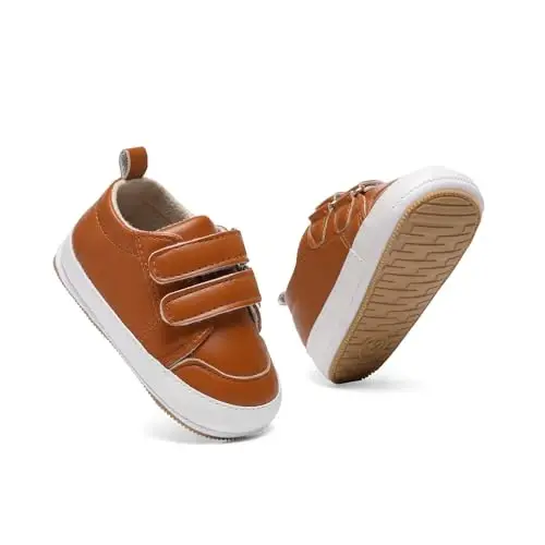 Baby Girls Boys Shoes Soft Anti-Slip Sole Newborn First Walkers High Top Canvas Denim Unisex Infant Sneaker - 6