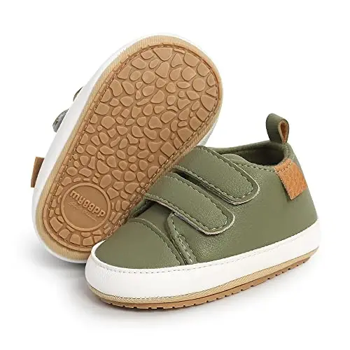 Baby Girls Boys Shoes Soft Anti-Slip Sole Newborn First Walkers High Top Canvas Denim Unisex Infant Sneaker - BABY