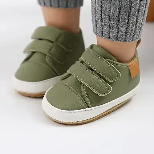 Baby Girls Boys Shoes Soft Anti-Slip Sole Newborn First Walkers High Top Canvas Denim Unisex Infant Sneaker - 2