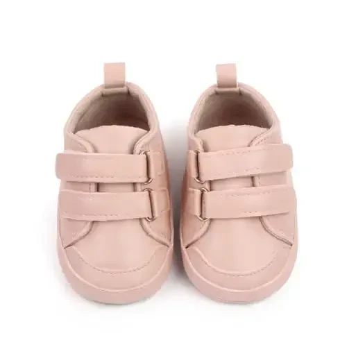 Baby Girls Boys Shoes Soft Anti-Slip Sole Newborn First Walkers High Top Canvas Denim Unisex Infant Sneaker - 5