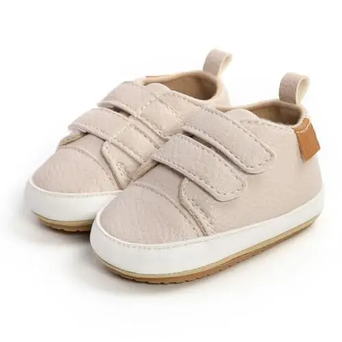 Baby Girls Boys Shoes Soft Anti-Slip Sole Newborn First Walkers High Top Canvas Denim Unisex Infant Sneaker - 4