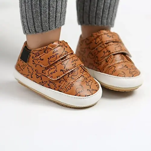 Baby Girls Boys Shoes Soft Anti-Slip Sole Newborn First Walkers High Top Canvas Denim Unisex Infant Sneaker - 2