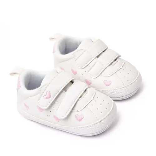 Baby Girls Boys Shoes Soft Anti-Slip Sole Newborn First Walkers High Top Canvas Denim Unisex Infant Sneaker - 5