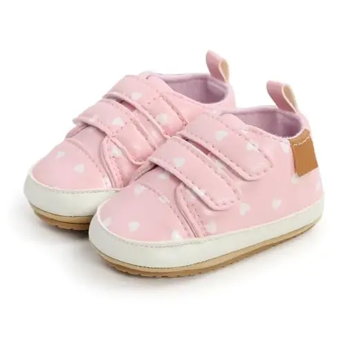 Baby Girls Boys Shoes Soft Anti-Slip Sole Newborn First Walkers High Top Canvas Denim Unisex Infant Sneaker - 5