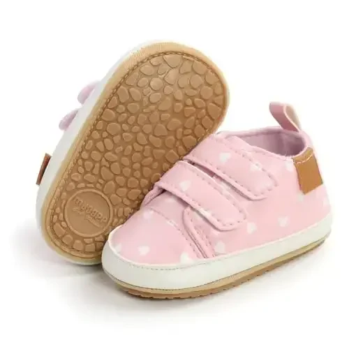 Baby Girls Boys Shoes Soft Anti-Slip Sole Newborn First Walkers High Top Canvas Denim Unisex Infant Sneaker - BABY