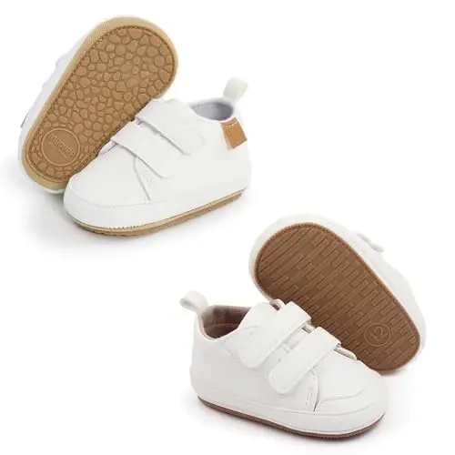 Baby Girls Boys Shoes Soft Anti-Slip Sole Newborn First Walkers High Top Canvas Denim Unisex Infant Sneaker - BABY