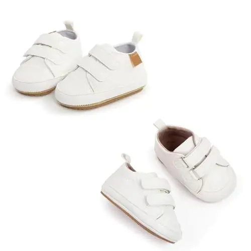 Baby Girls Boys Shoes Soft Anti-Slip Sole Newborn First Walkers High Top Canvas Denim Unisex Infant Sneaker - 6