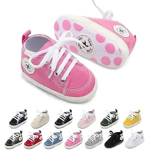 Baby Girls Boys Shoes Soft Anti-Slip Sole Newborn First Walkers High Top Canvas Denim Unisex Infant Sneaker 