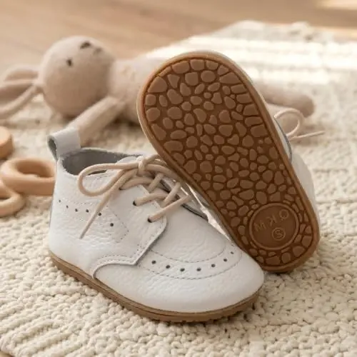 Greceen Infant Baby Boys Girls Leather Loafers Comfort Oxford Dress Wedding Shoes First Walker Outdoor Shoes Crib Shoes - 3