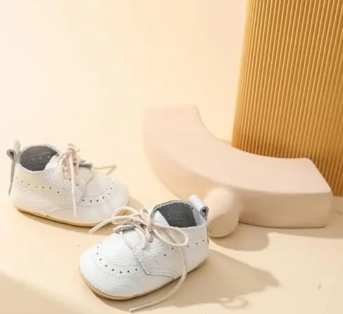 Greceen Infant Baby Boys Girls Leather Loafers Comfort Oxford Dress Wedding Shoes First Walker Outdoor Shoes Crib Shoes - 6