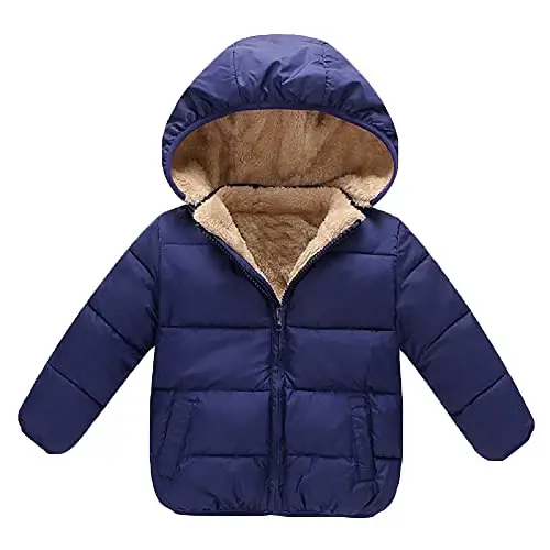 Baby Girls Boys' Winter Fleece Jackets With Hooded Toddler Cotton Dress Warm Lined Coat Outer Clothing - 1