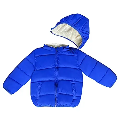 Baby Girls Boys' Winter Fleece Jackets With Hooded Toddler Cotton Dress Warm Lined Coat Outer Clothing - 2