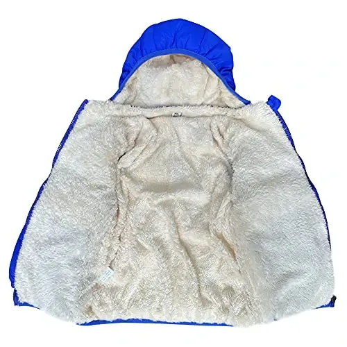 Baby Girls Boys' Winter Fleece Jackets With Hooded Toddler Cotton Dress Warm Lined Coat Outer Clothing - 4