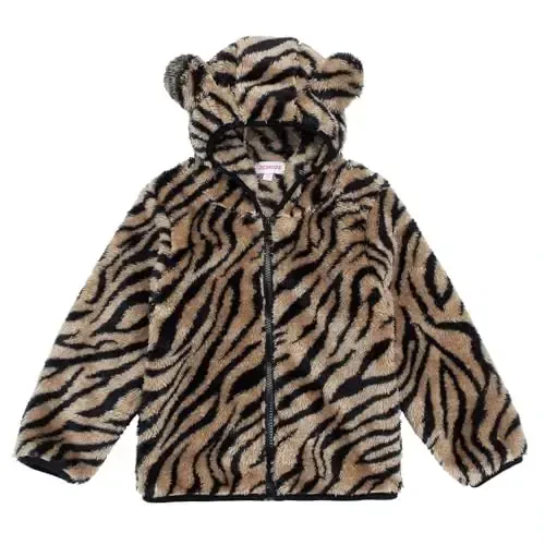 Toddler Girls Boys Fleece Hoody Jacket Zip Up Teddy Coat Warm Winter Outwear - TODDLER