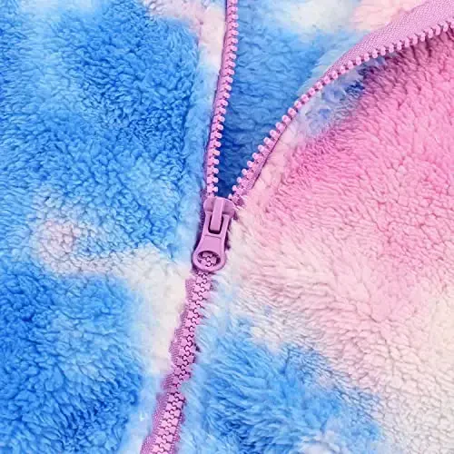 Toddler Girls Boys Fleece Hoody Jacket Zip Up Teddy Coat Warm Winter Outwear - 4