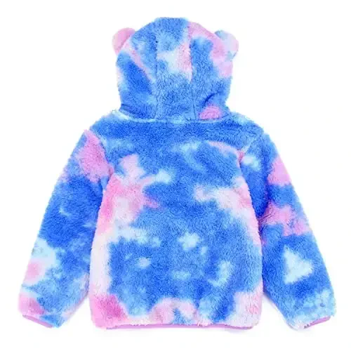 Toddler Girls Boys Fleece Hoody Jacket Zip Up Teddy Coat Warm Winter Outwear - TODDLER (1)